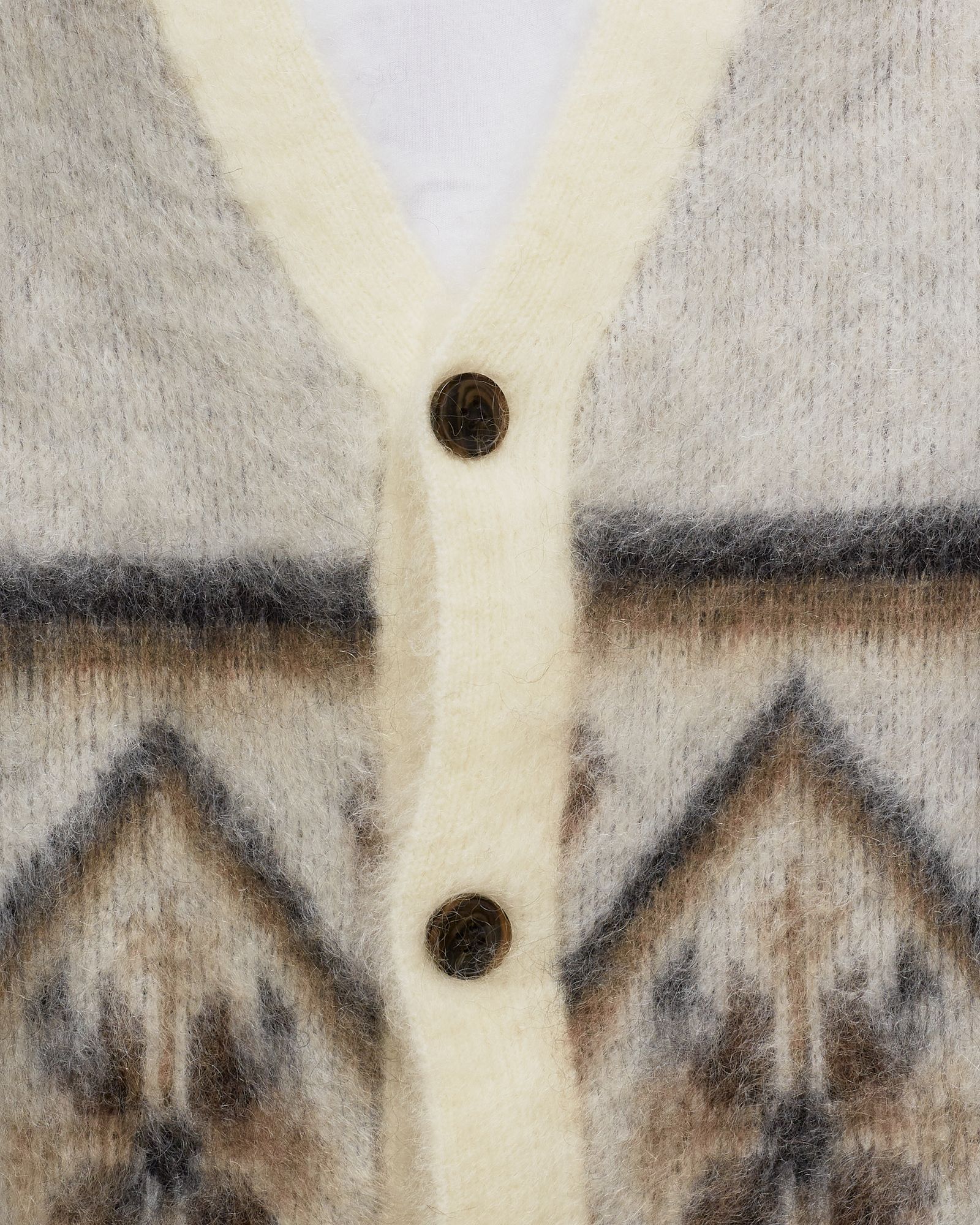 BRUSHED MOHAIR FAIR ISLE CARDIGAN