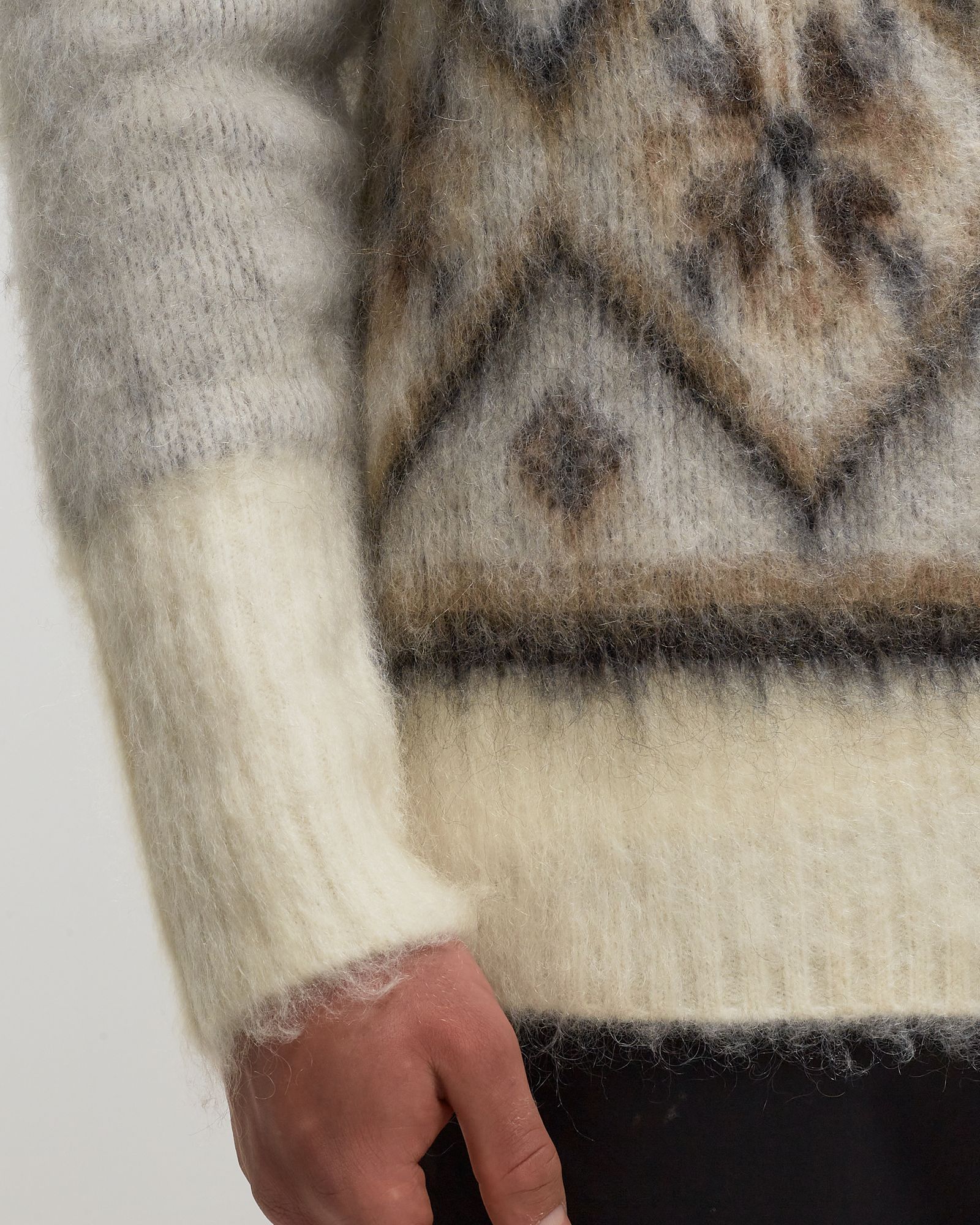 BRUSHED MOHAIR FAIR ISLE CARDIGAN