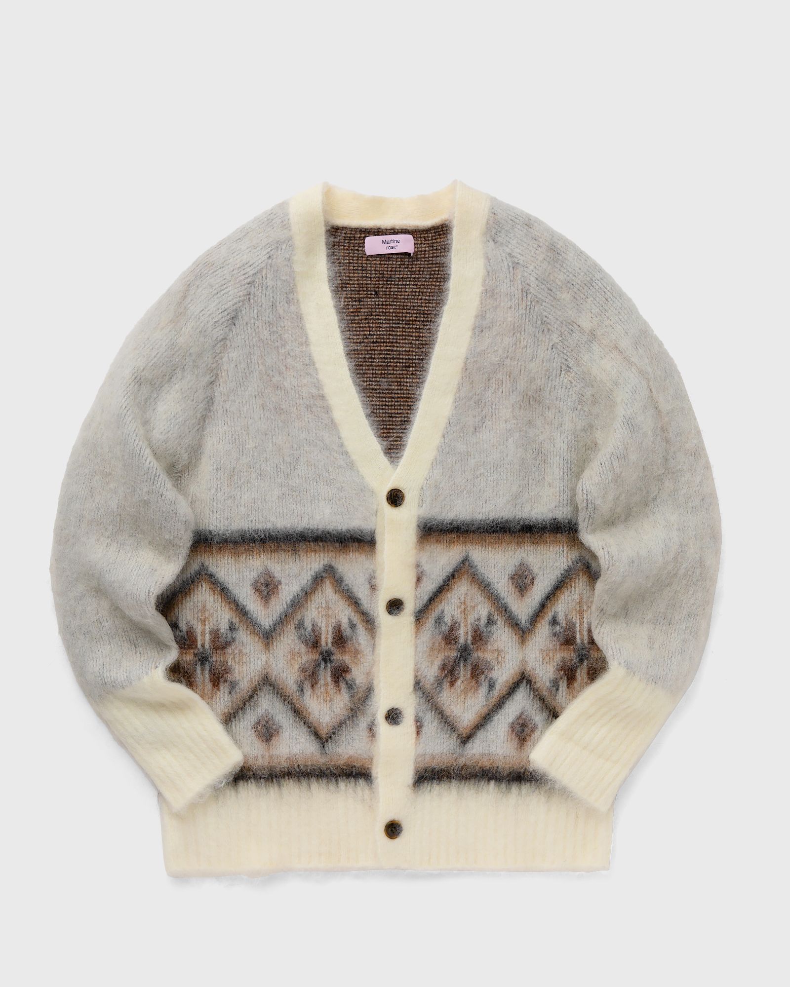 BRUSHED MOHAIR FAIR ISLE CARDIGAN