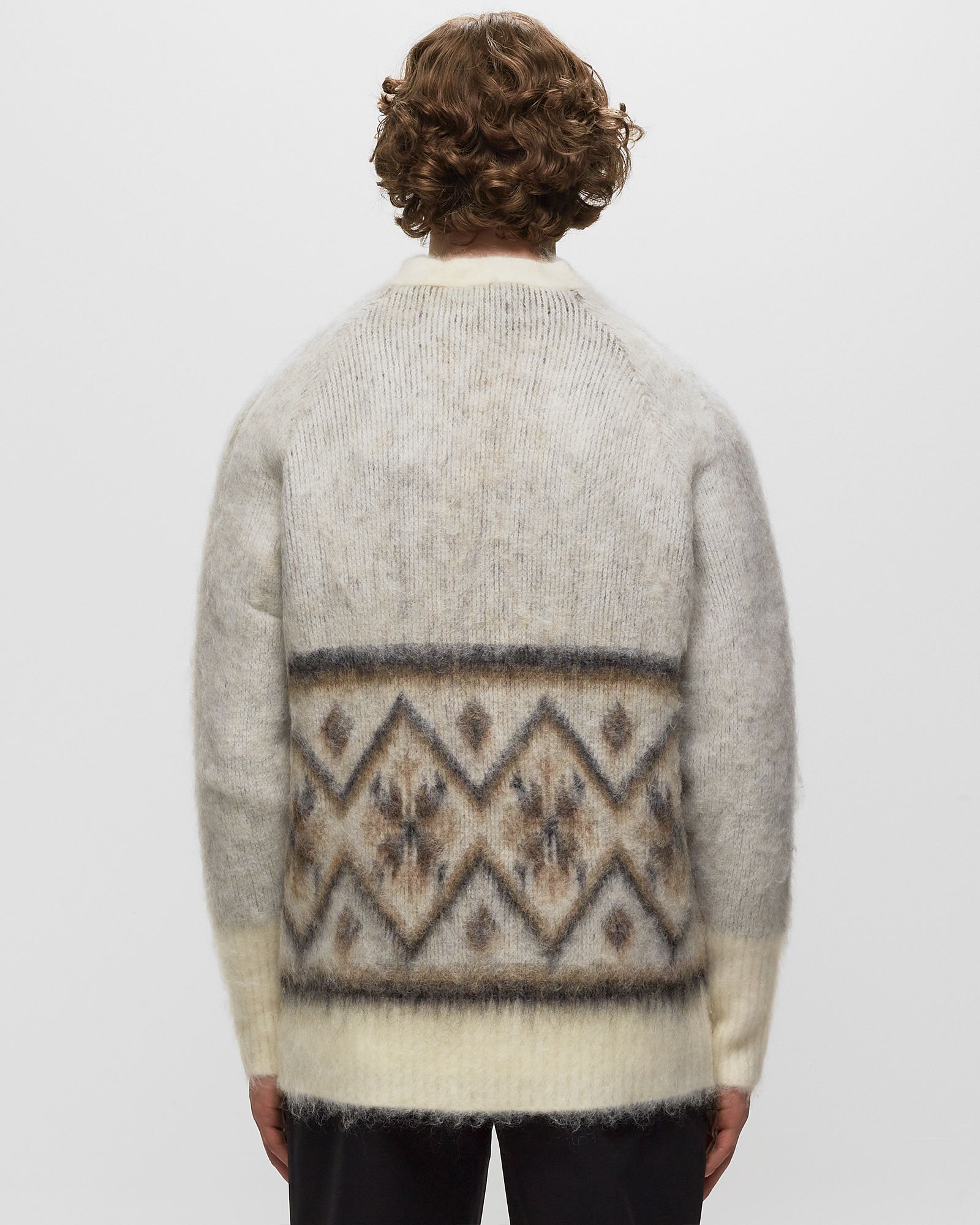 BRUSHED MOHAIR FAIR ISLE CARDIGAN