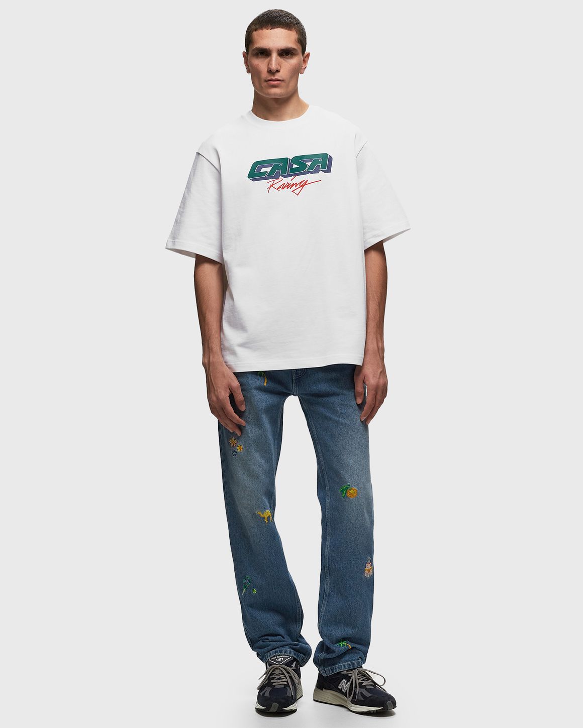 【関税込み】Casablanca ホワイト Casa Racing 3D Tシャツ Casa Racing 3D Oversized T-Shirt | Casablanca Paris