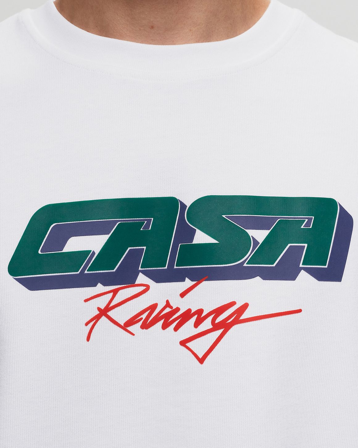 【関税込み】Casablanca ホワイト Casa Racing 3D Tシャツ Casa Sport 3D Oversized T-Shirt | Casablanca Paris