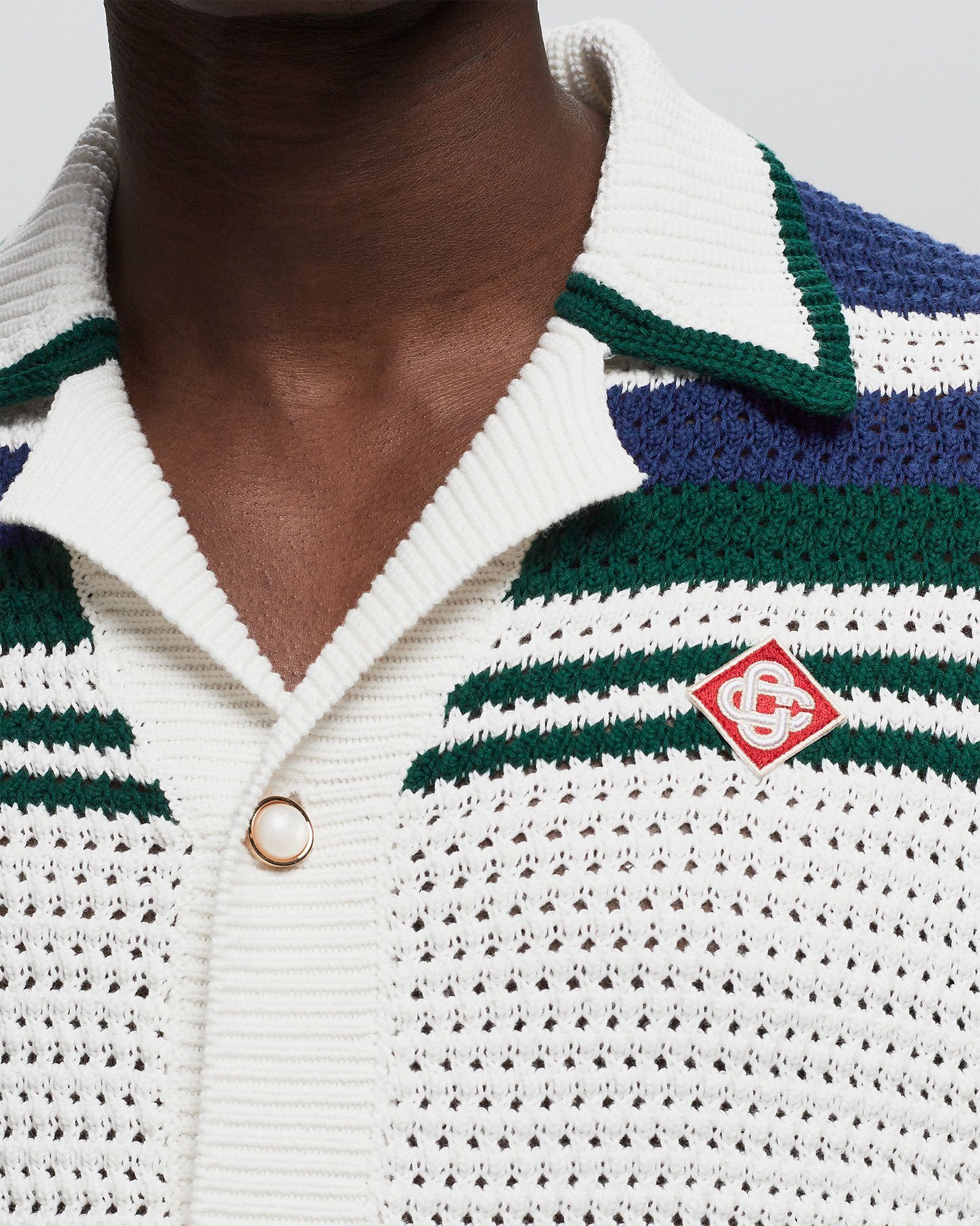 CROCHET EFFECT TENNIS SHIRT