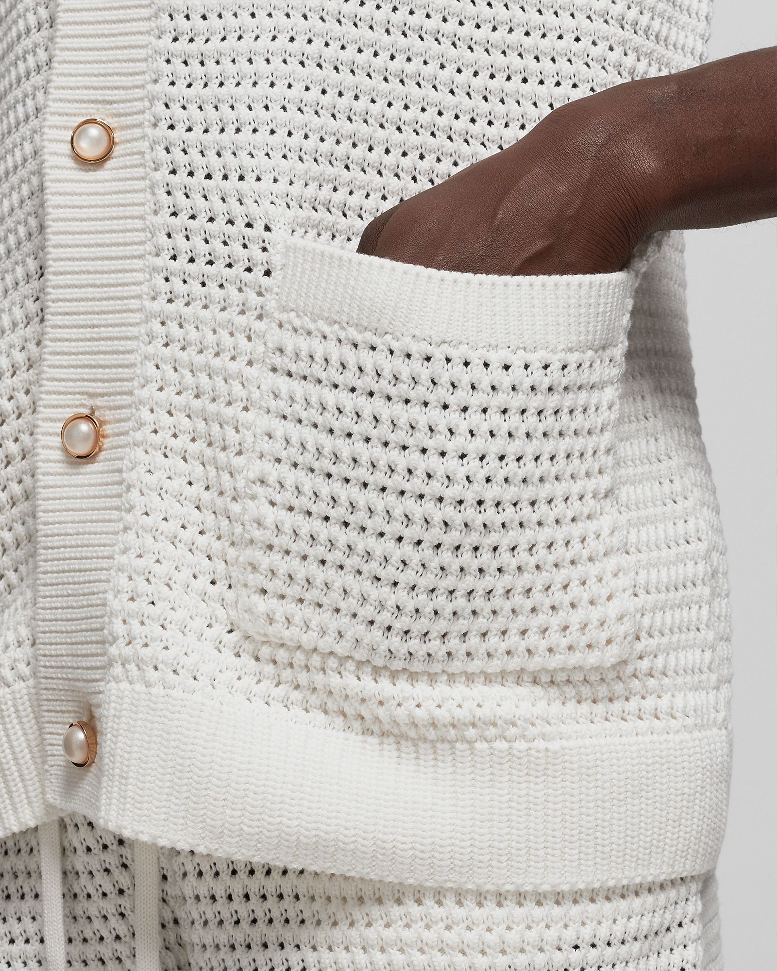 CROCHET EFFECT TENNIS SHIRT