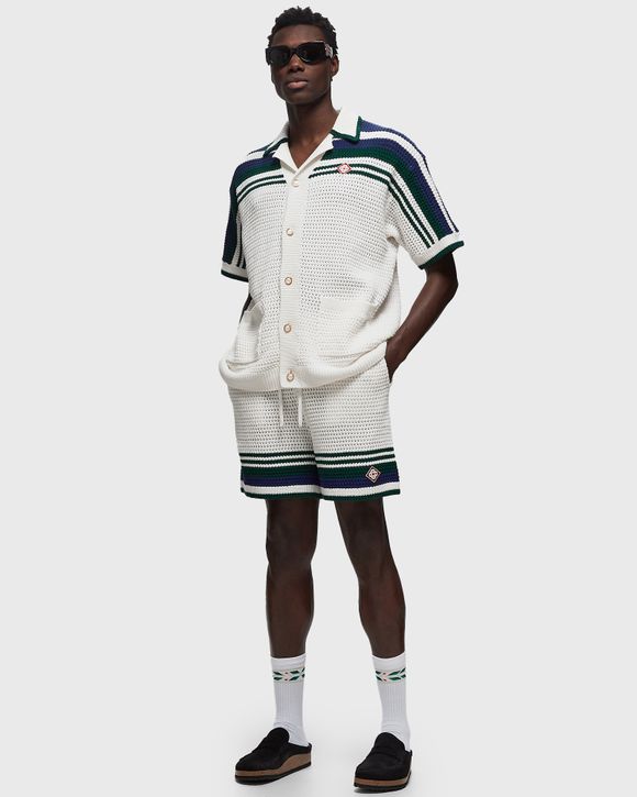 Casablanca CROCHET EFFECT TENNIS SHORTS White | BSTN Store