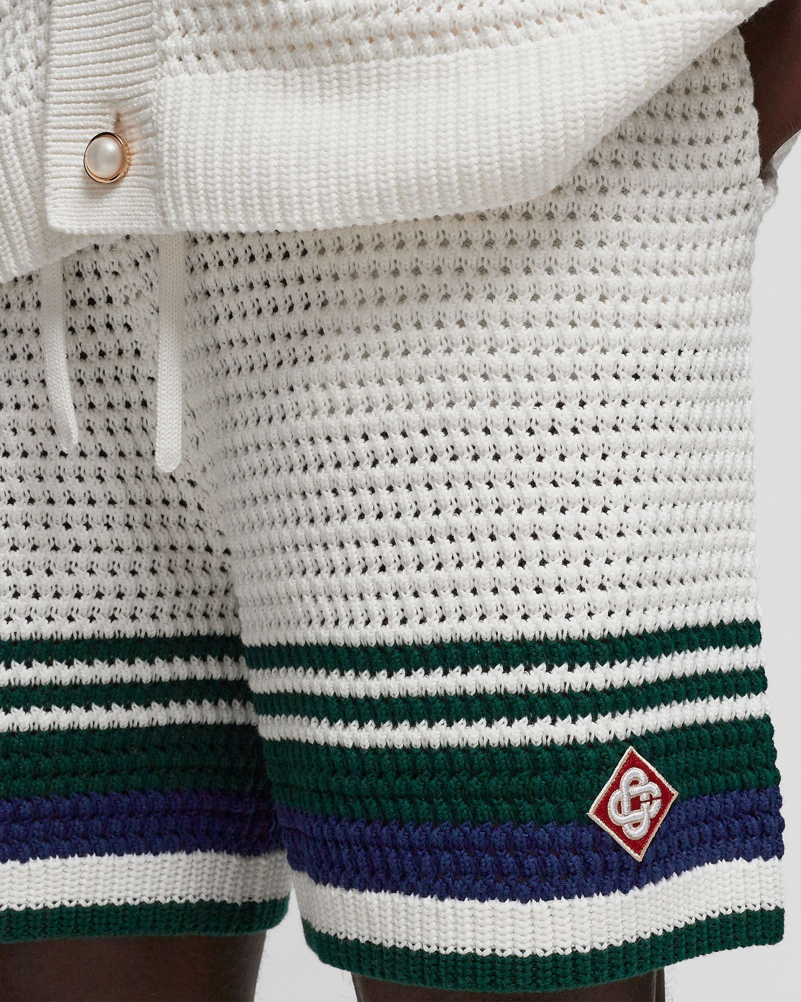 CROCHET EFFECT TENNIS SHORTS