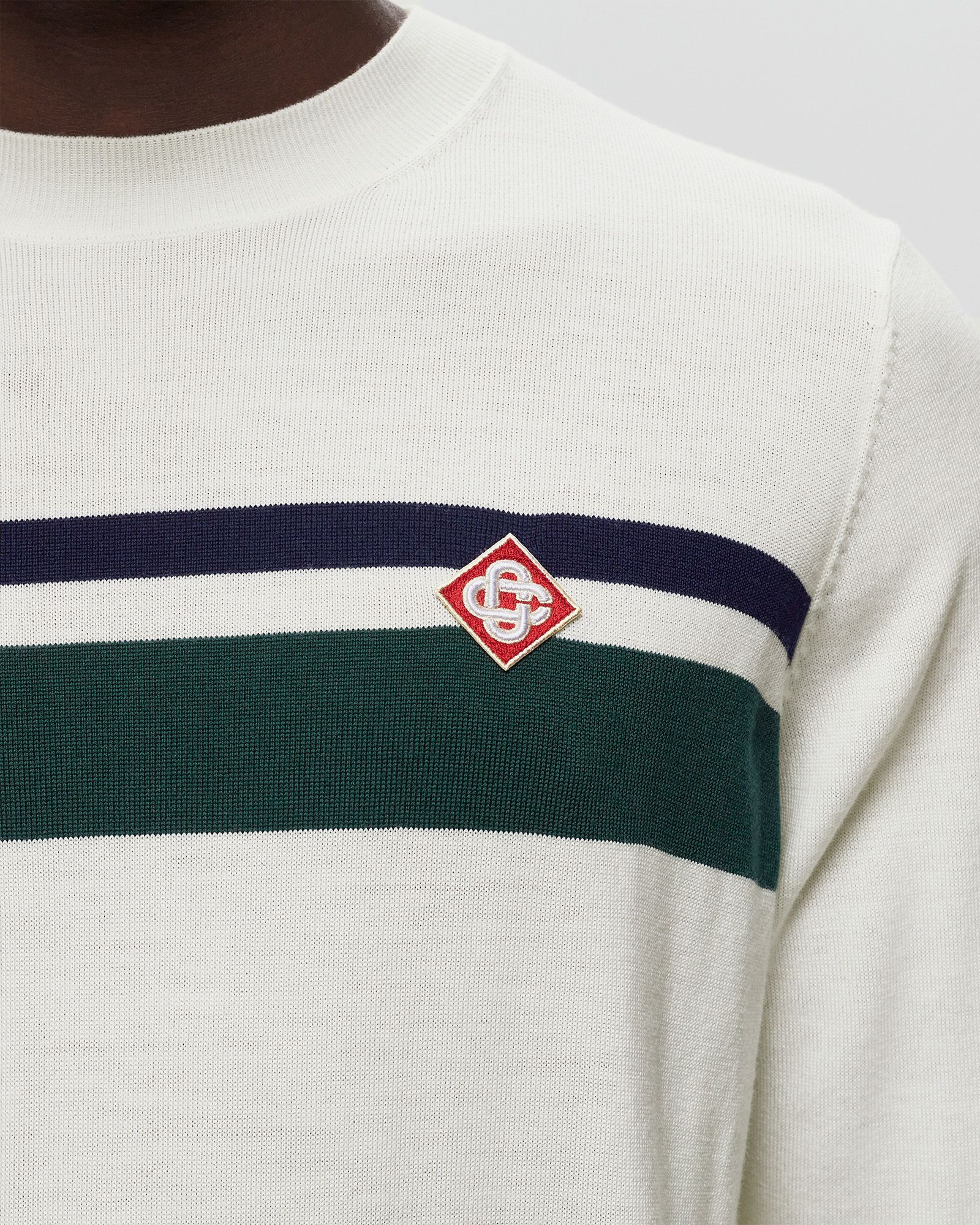 STRIPED WOOL CREW NECK JUMPER