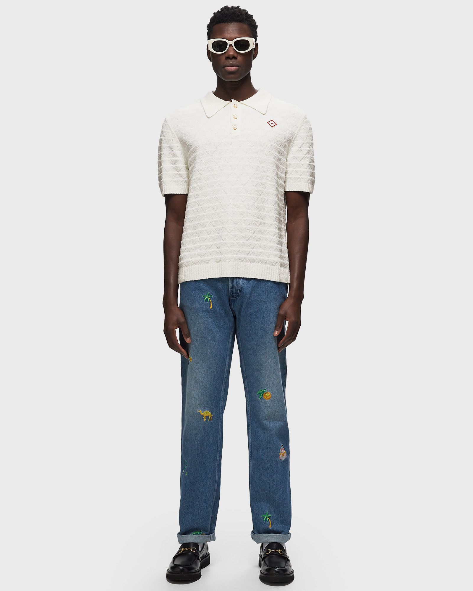 TRIANGLE BOUCLE POLO SHIRT