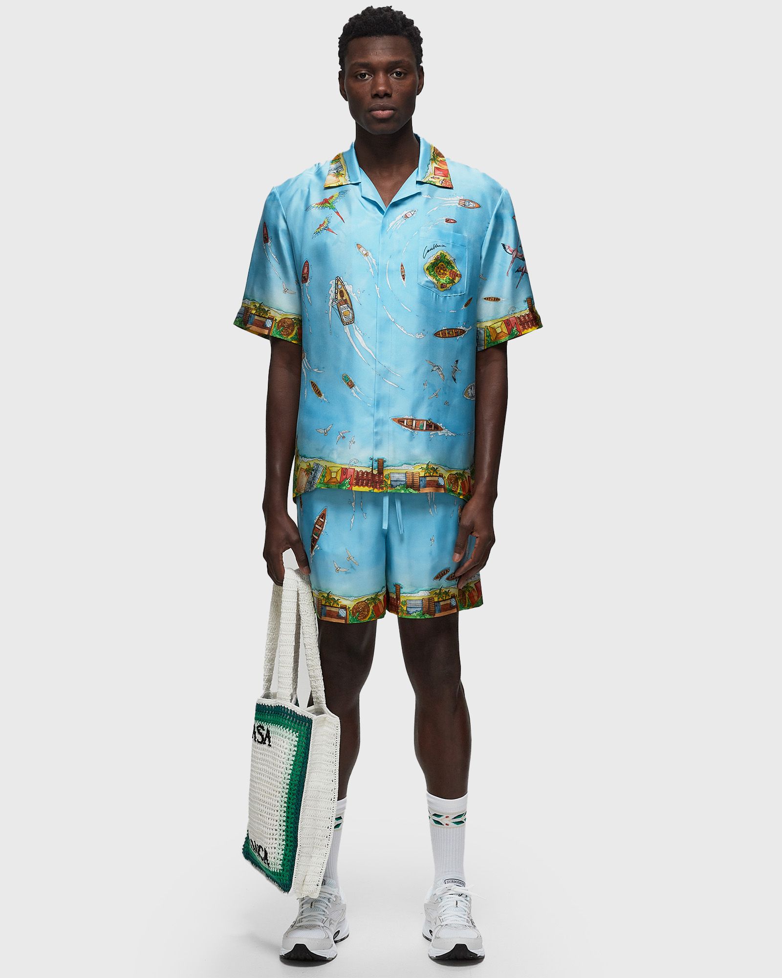 UNISEX CUBAN COLLAR SHORT SLEEVE SHIRT