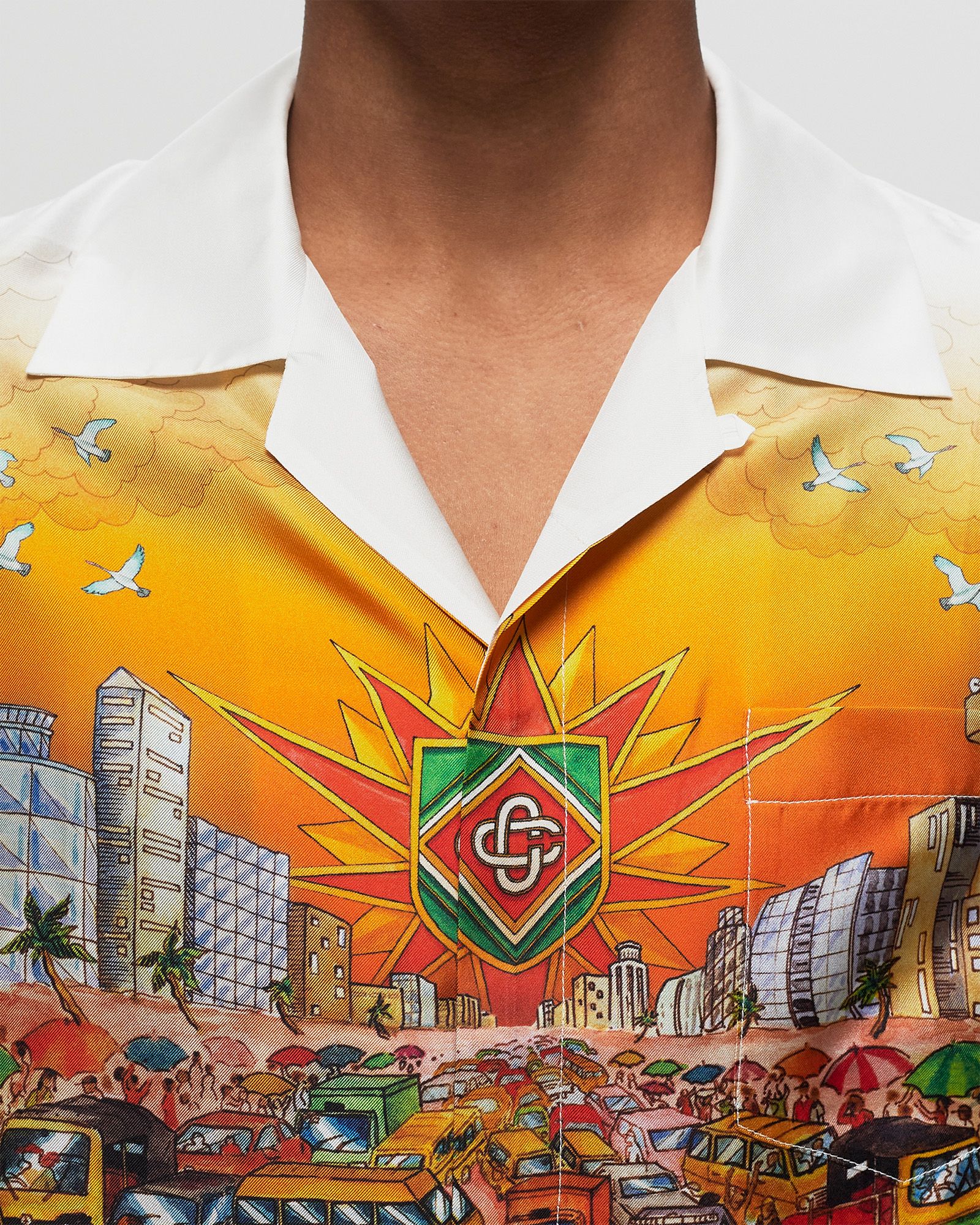 UNISEX CUBAN COLLAR LONG SLEEVE SHIRT