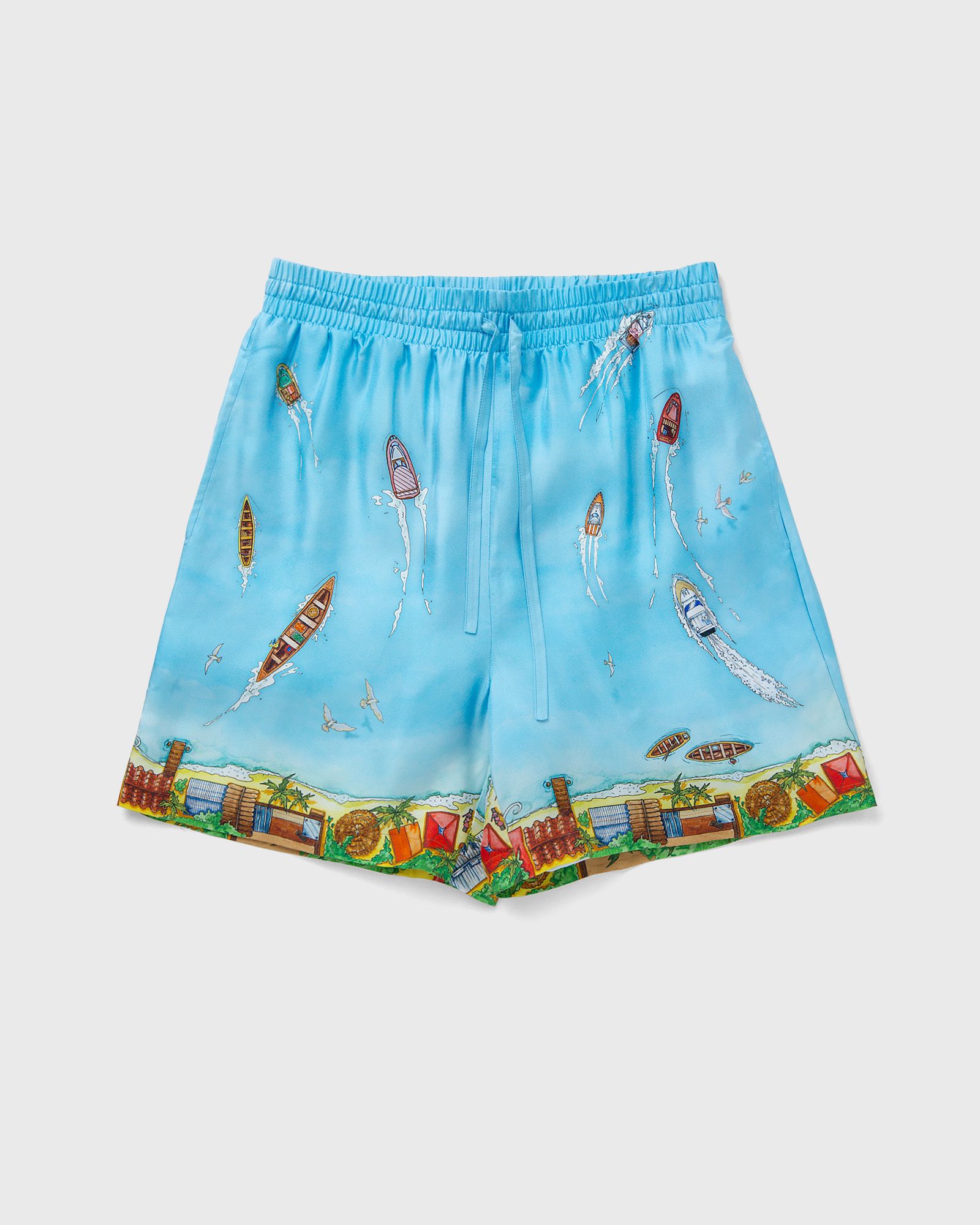 Casablanca - unisex silk shorts with drawstrings men casual shorts blue in größe:xl