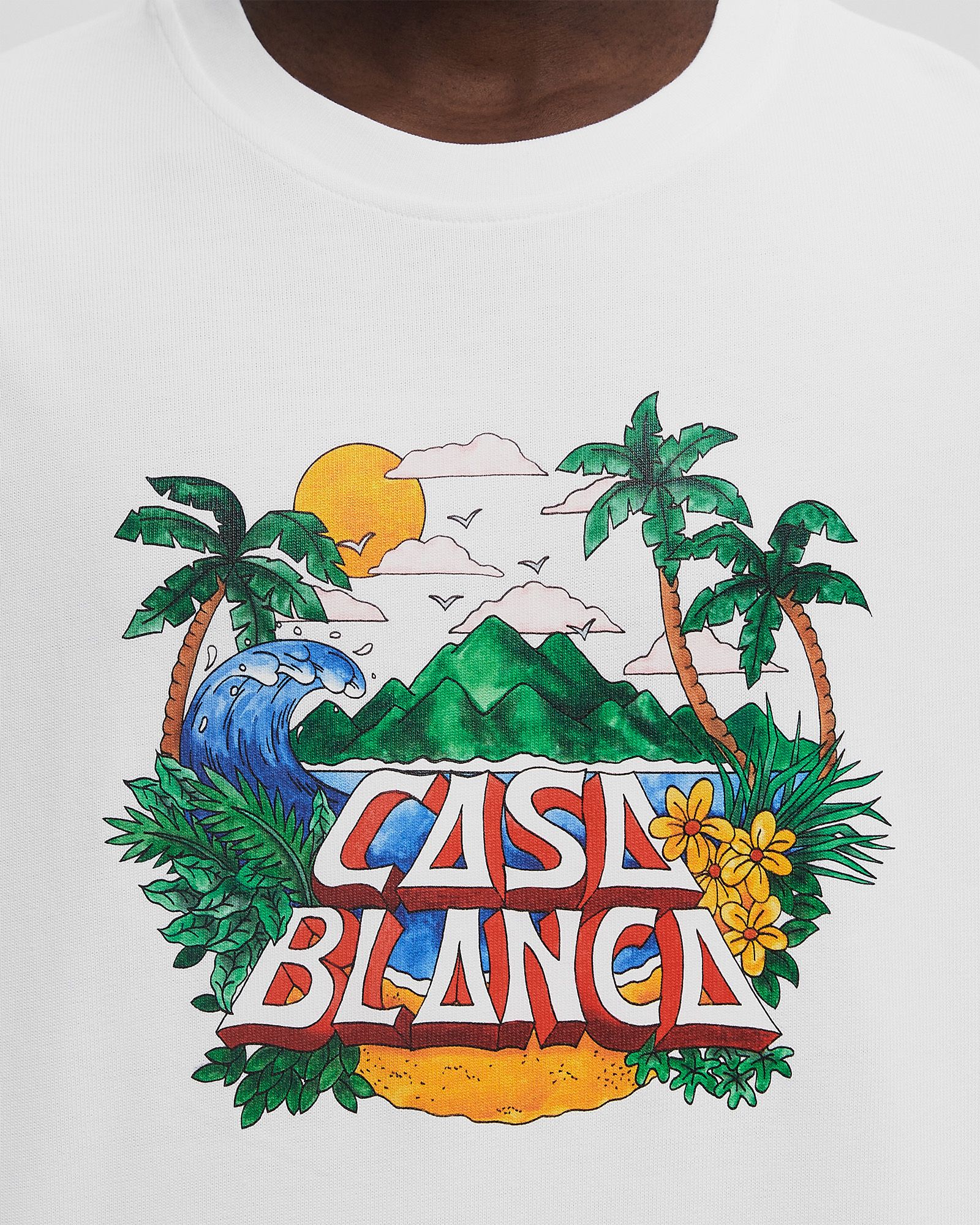 Casablanca CASA BEACH WAVE PRINTED OVERSIZED TEE White