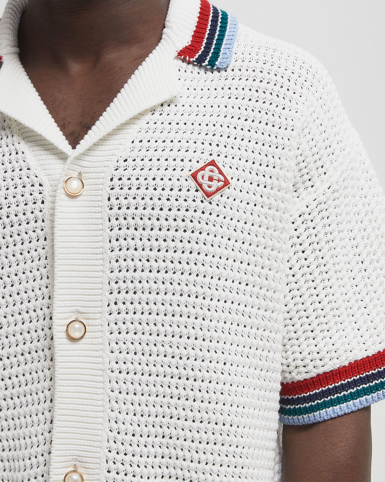 SPORTY FAUX CROCHET SHIRT