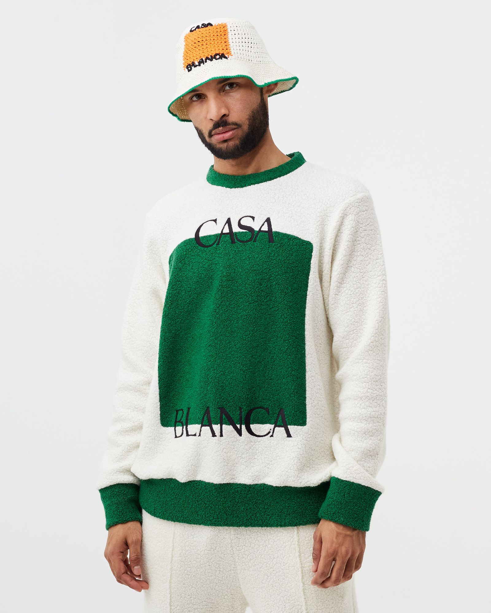 EMBROIDERED COLOUR BLOCK SWEATSHIRT