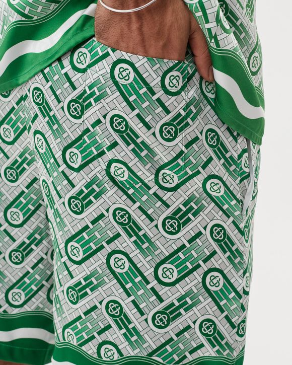 Casablanca SILK SHORTS WITH DRAWSTRINGS Green | BSTN Store