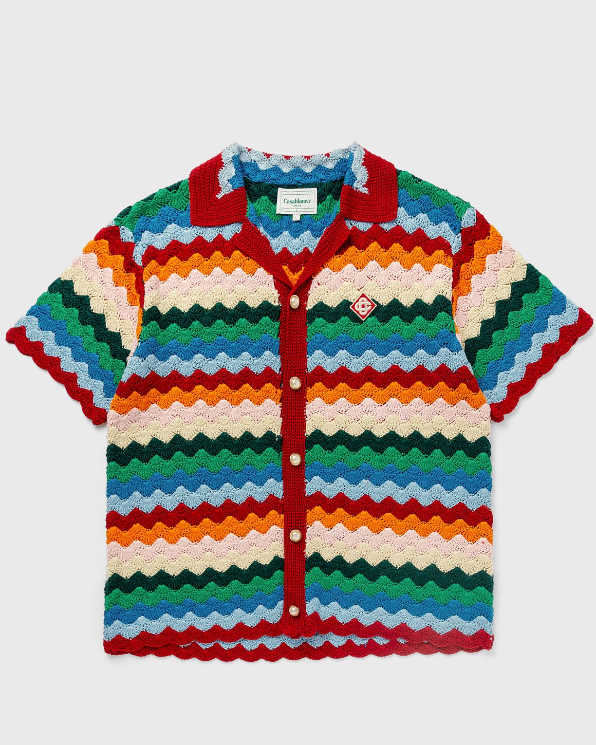 CASABLANCA 2023SS ニットシャツ M 美品 Buy Casablanca Knitted Collar Short-Sleeve Shirt 'Casa Way