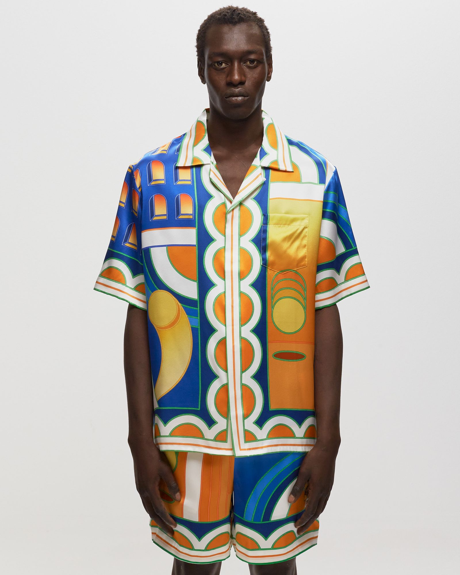 Cuban Collar Short Sleeve Shirt