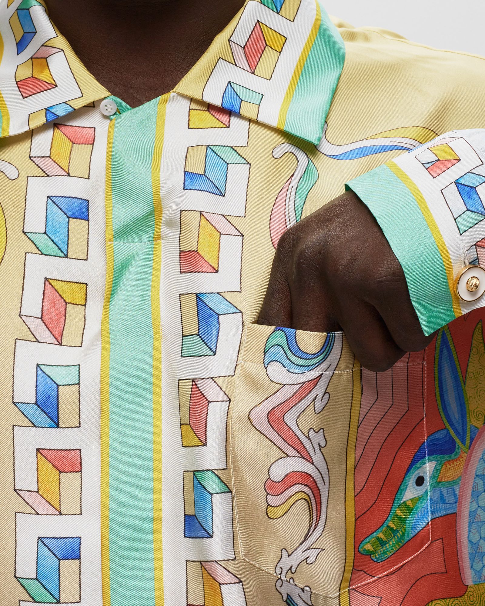 Cuban Collar Long Sleeve Shirt