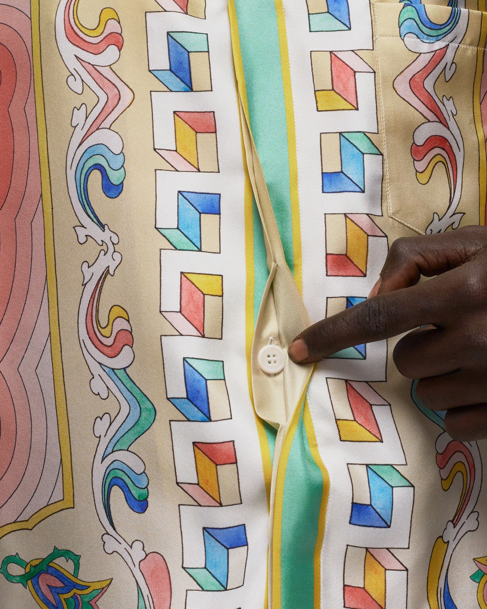 Cuban Collar Long Sleeve Shirt