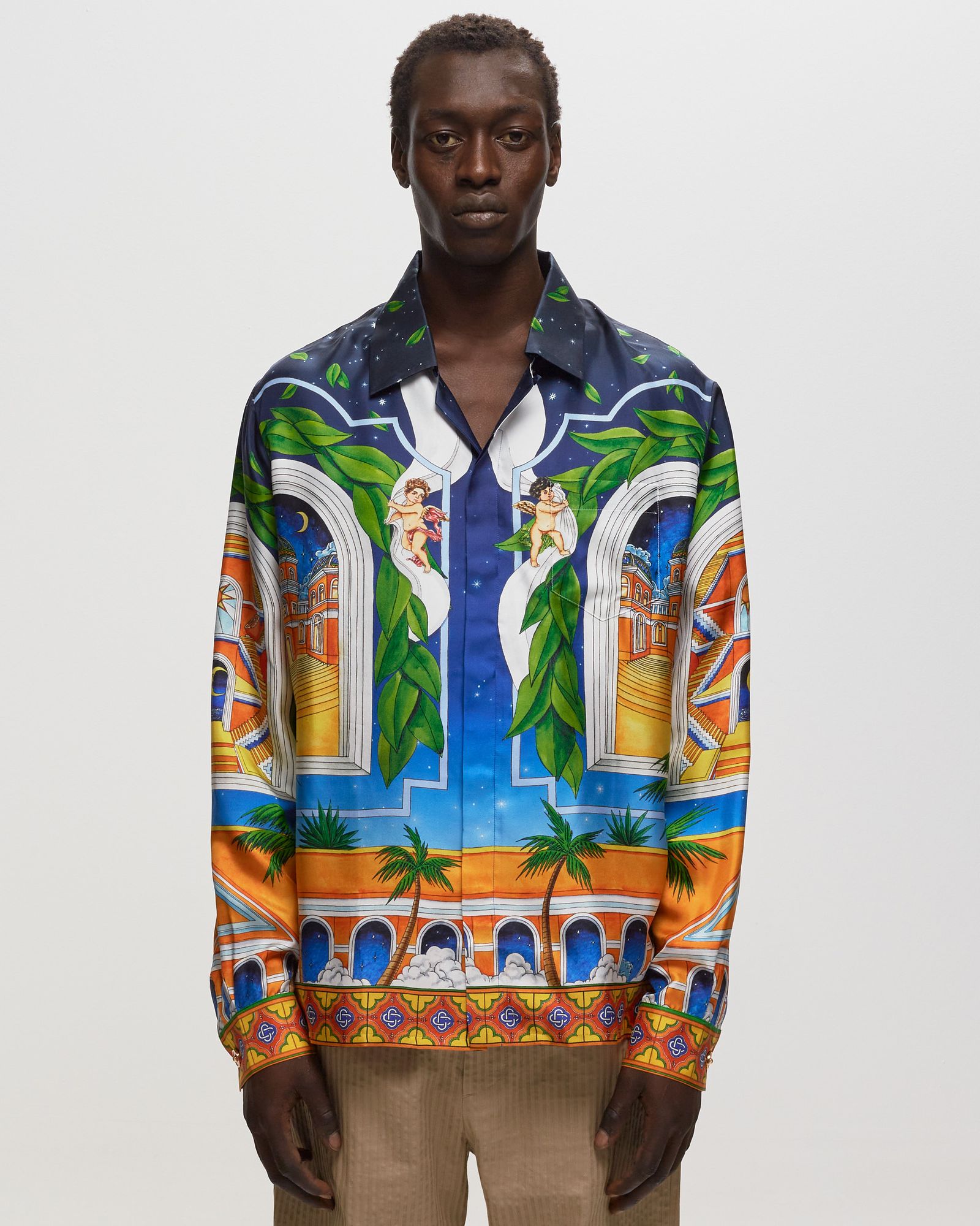 Cuban Collar Long Sleeve Shirt