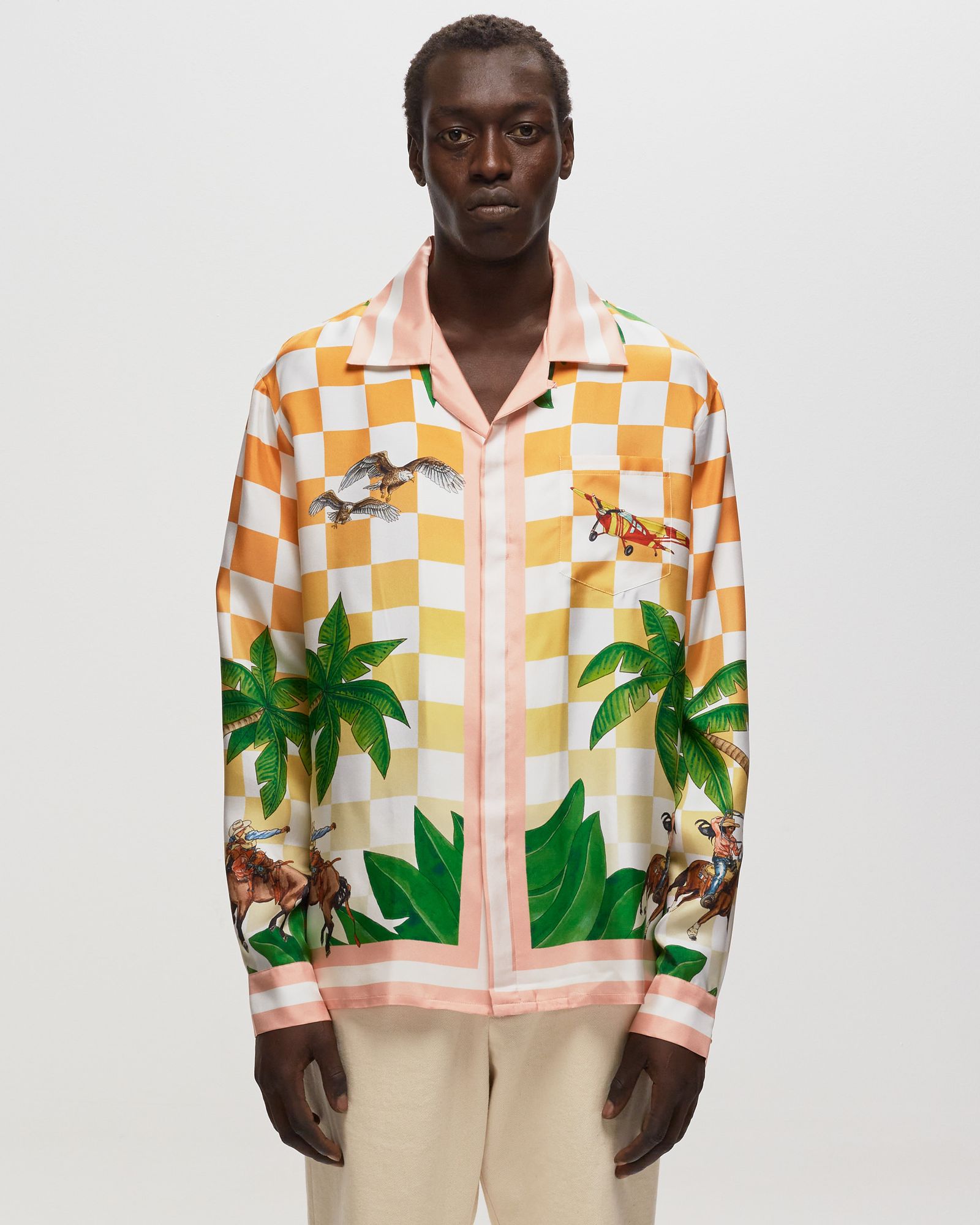 Cuban Collar Long Sleeve Shirt