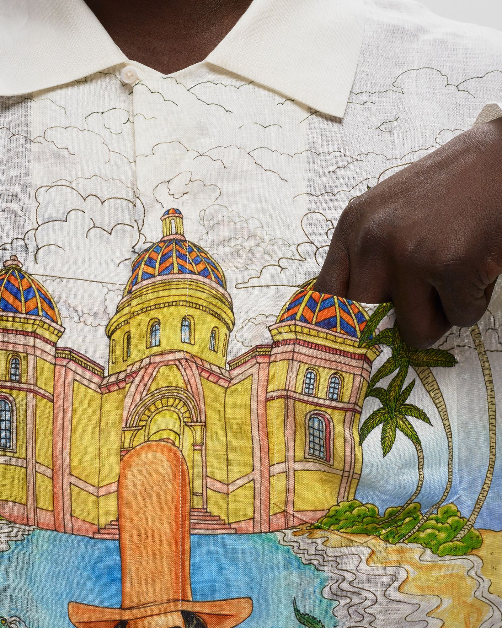 Cuban Collar Long Sleeve Shirt