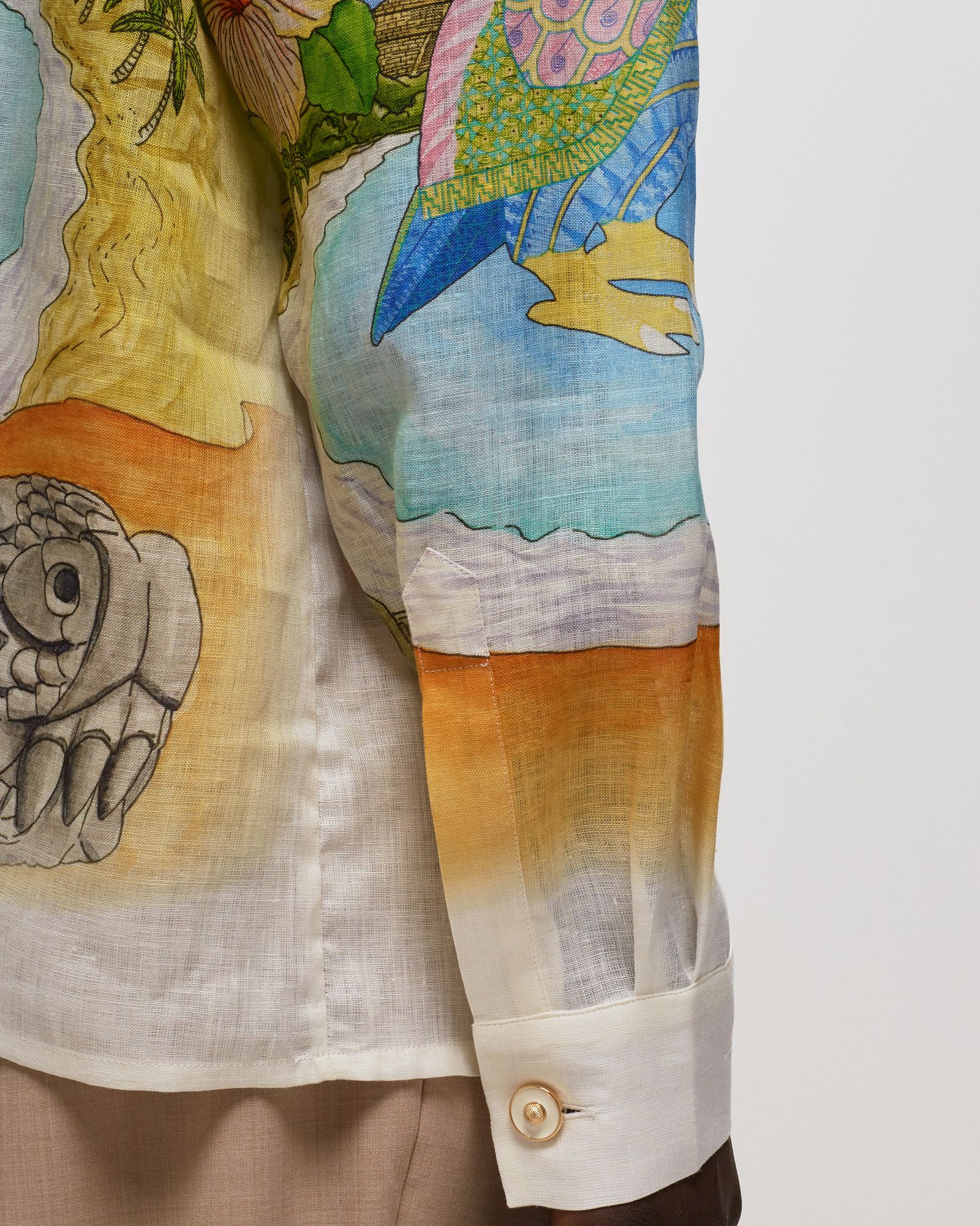 Cuban Collar Long Sleeve Shirt