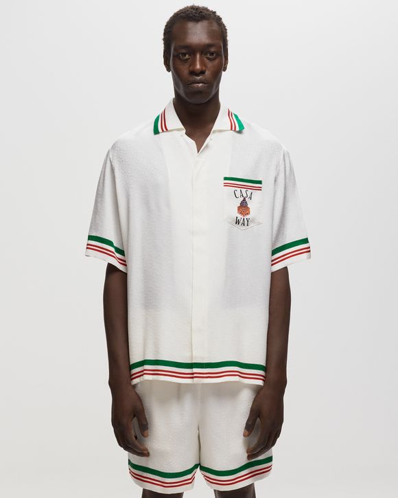 Knitted Collar Short Sleeve Shirt