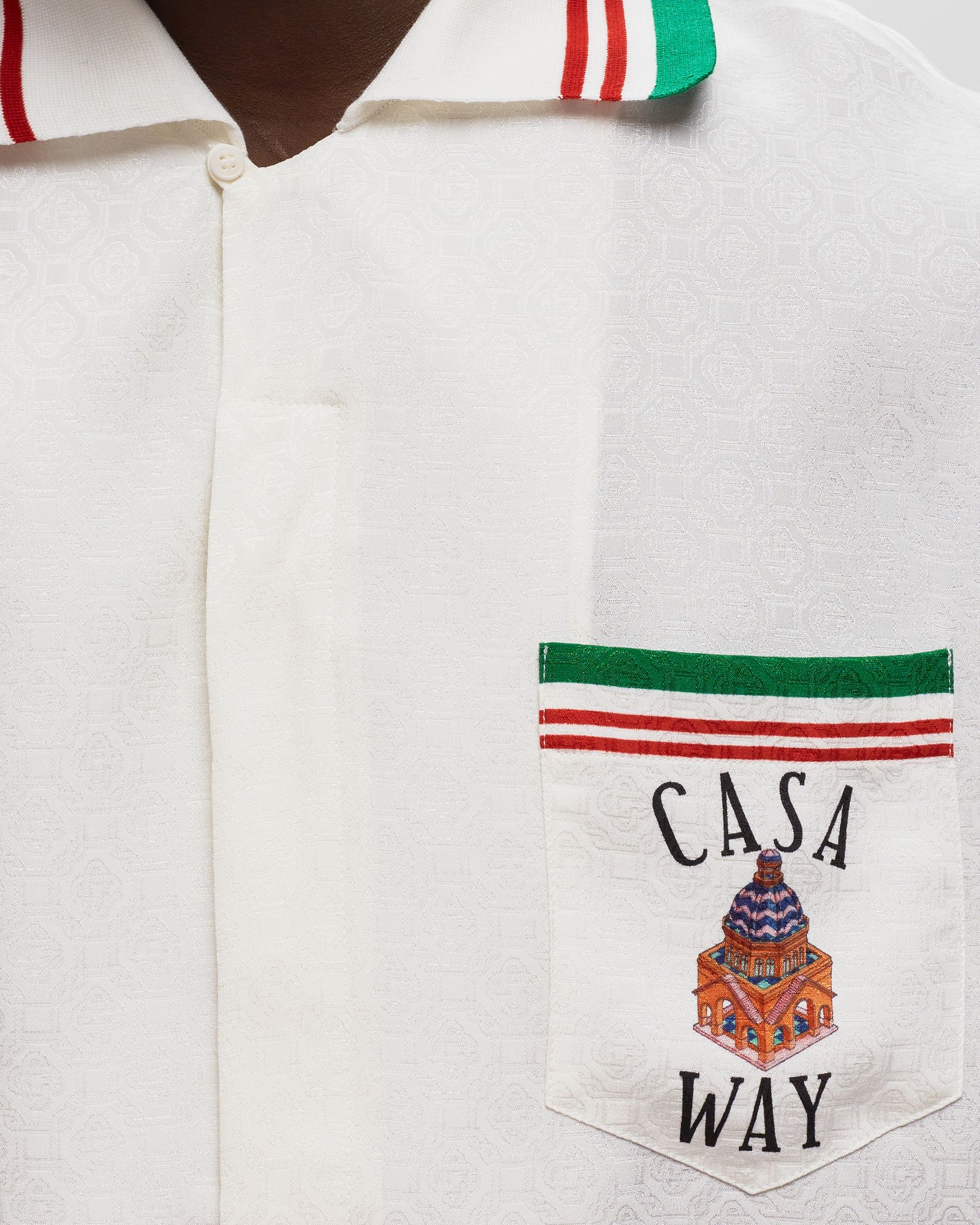 Knitted Collar Short Sleeve Shirt