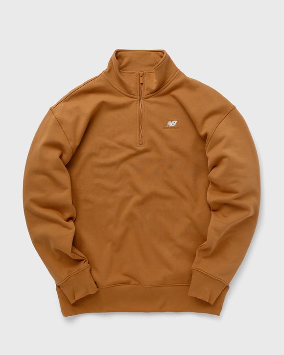 New Balance Athletics Remastered French Terry 1/4 Zip Brown