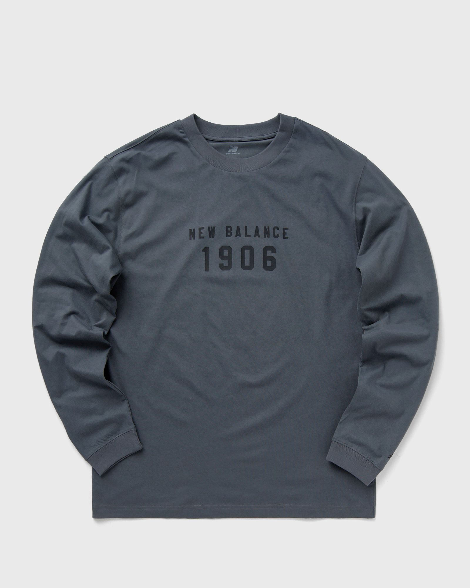 New Balance - sport essentials graphic long sleeve t-shirt men longsleeves blue|grey in größe:s
