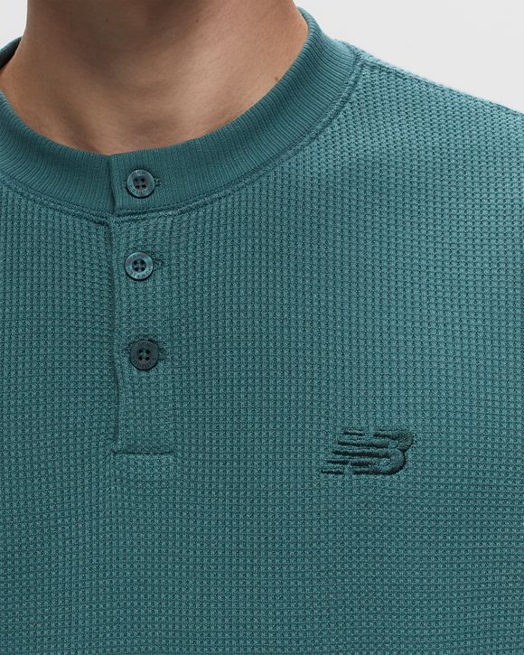 Waffle Knit Long Sleeve Henley