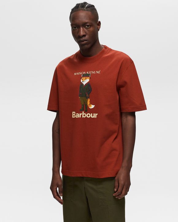 Barbour Barbour X Maison Kitsune Beaufort Fox Tee Red | BSTN Store