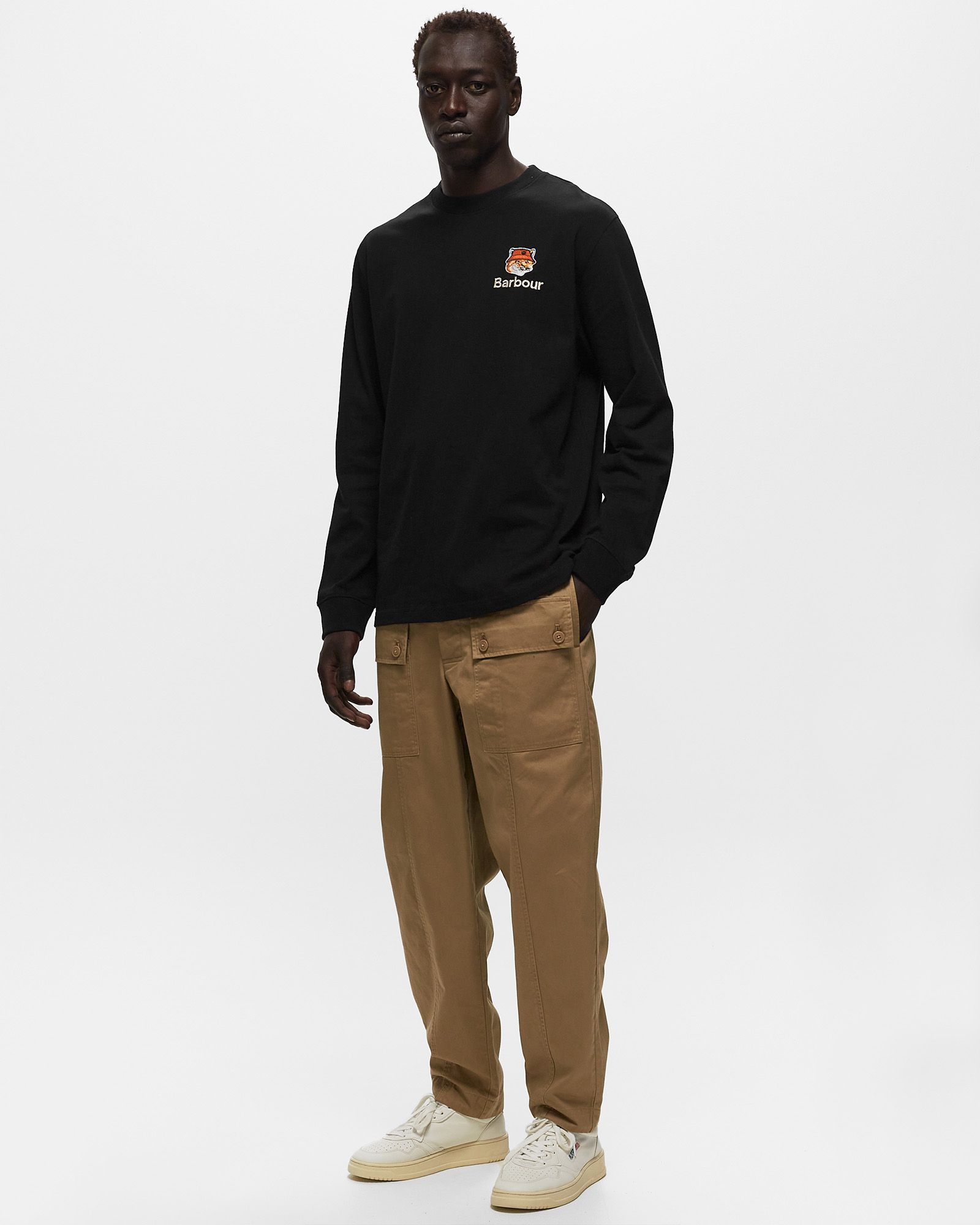 Barbour X Maison Kitsune Fox Head L/S Tee