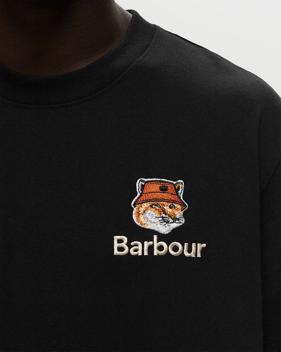 Barbour Barbour X Maison Kitsune Fox Head L/S Tee Black - black