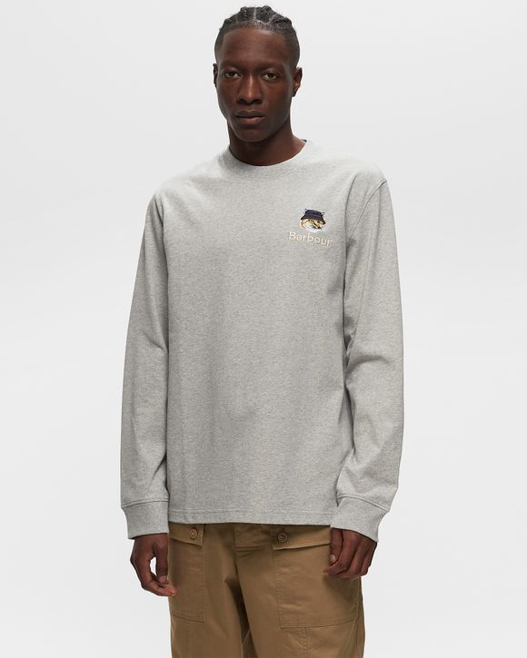 ★BARBOUR X Maison Kitsune LONG SLEEVE BEAUFORT T-SHIRT★ Barbour x Maison Kitsuné Beaufort Crewneck Black | Cultizm