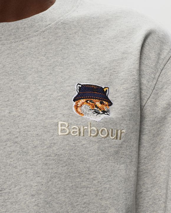 Barbour Barbour X Maison Kitsune Fox Head L/S Tee Grey | BSTN Store