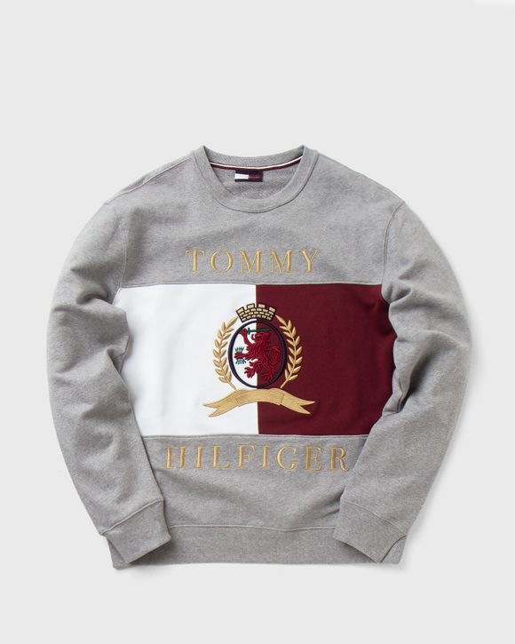 Tommy Hilfiger HCM CREST FLAG 'COLLECTION' CREWNECK Grey, 52% OFF