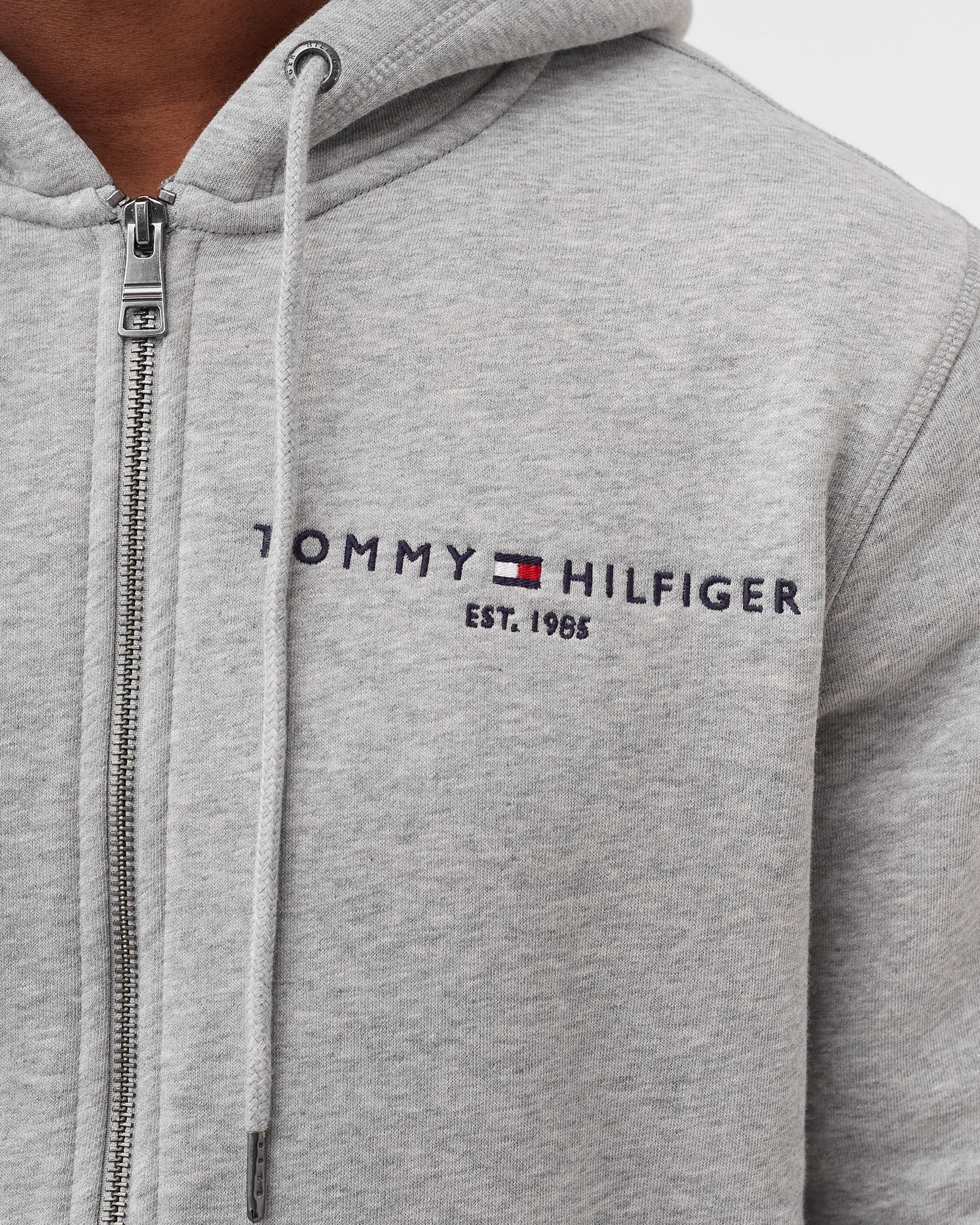 TOMMY LOGO ZIP THROUGH HOODIE