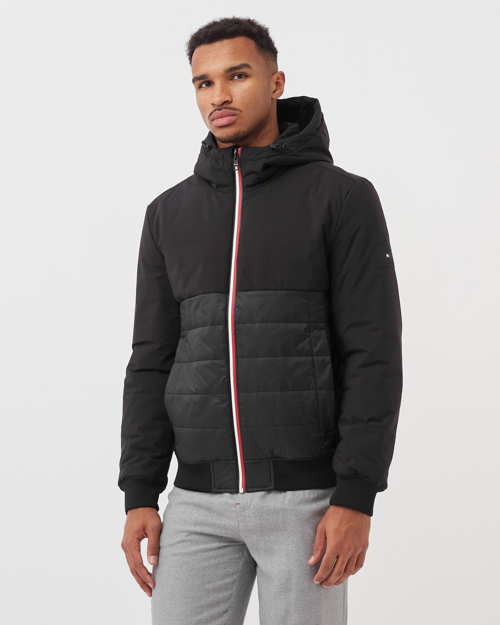 MIX MEDIA HOODED JACKET