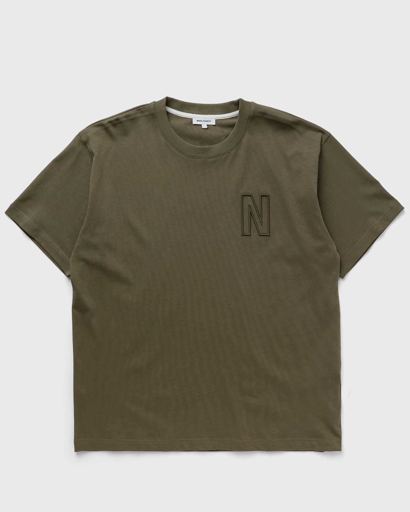 Norse Projects - simon loose organic heavy jersey n logo tee men shortsleeves green in größe:xl