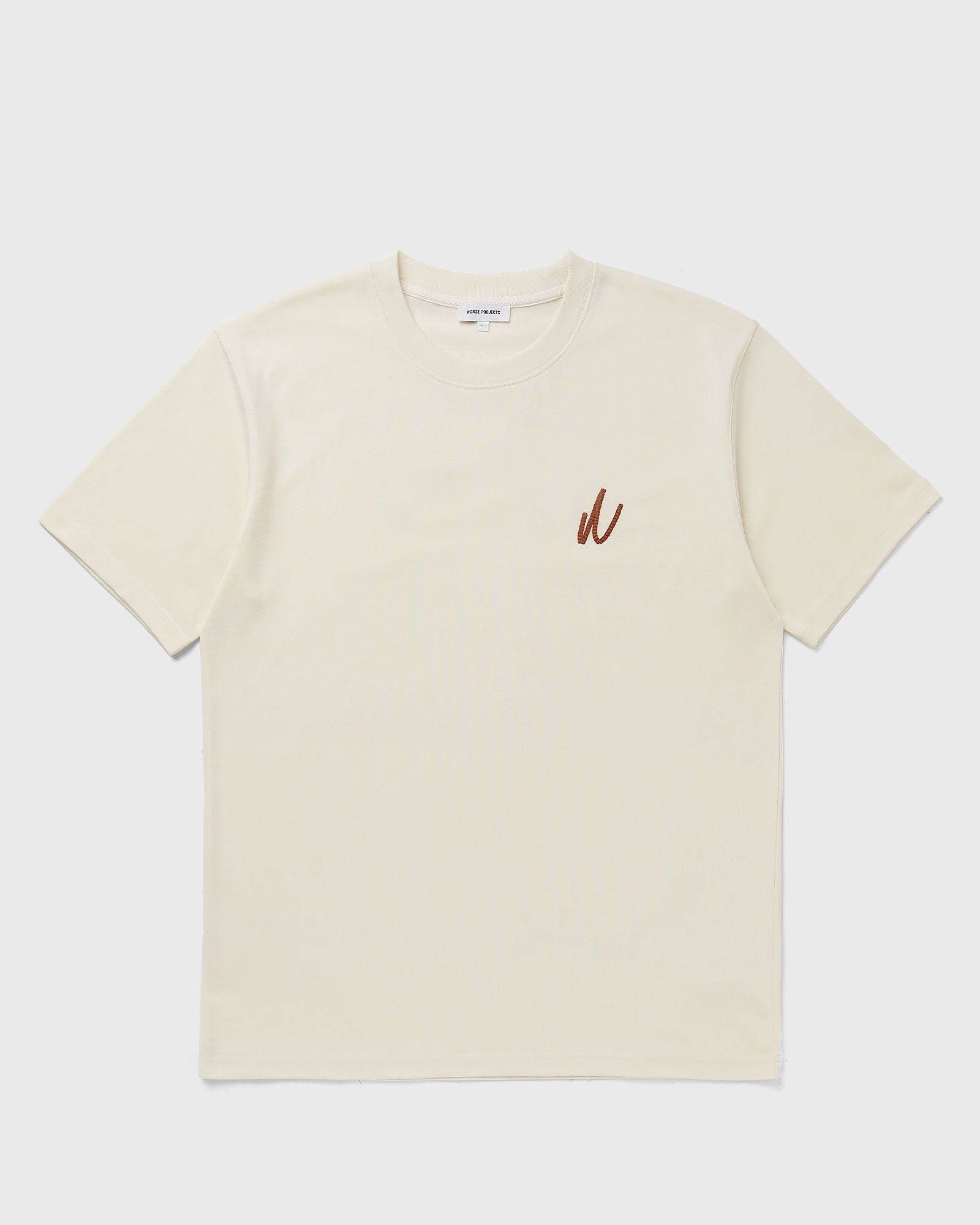 Norse Projects - johannes organic chain stitch logo t-shirt men shortsleeves beige in größe:xxl