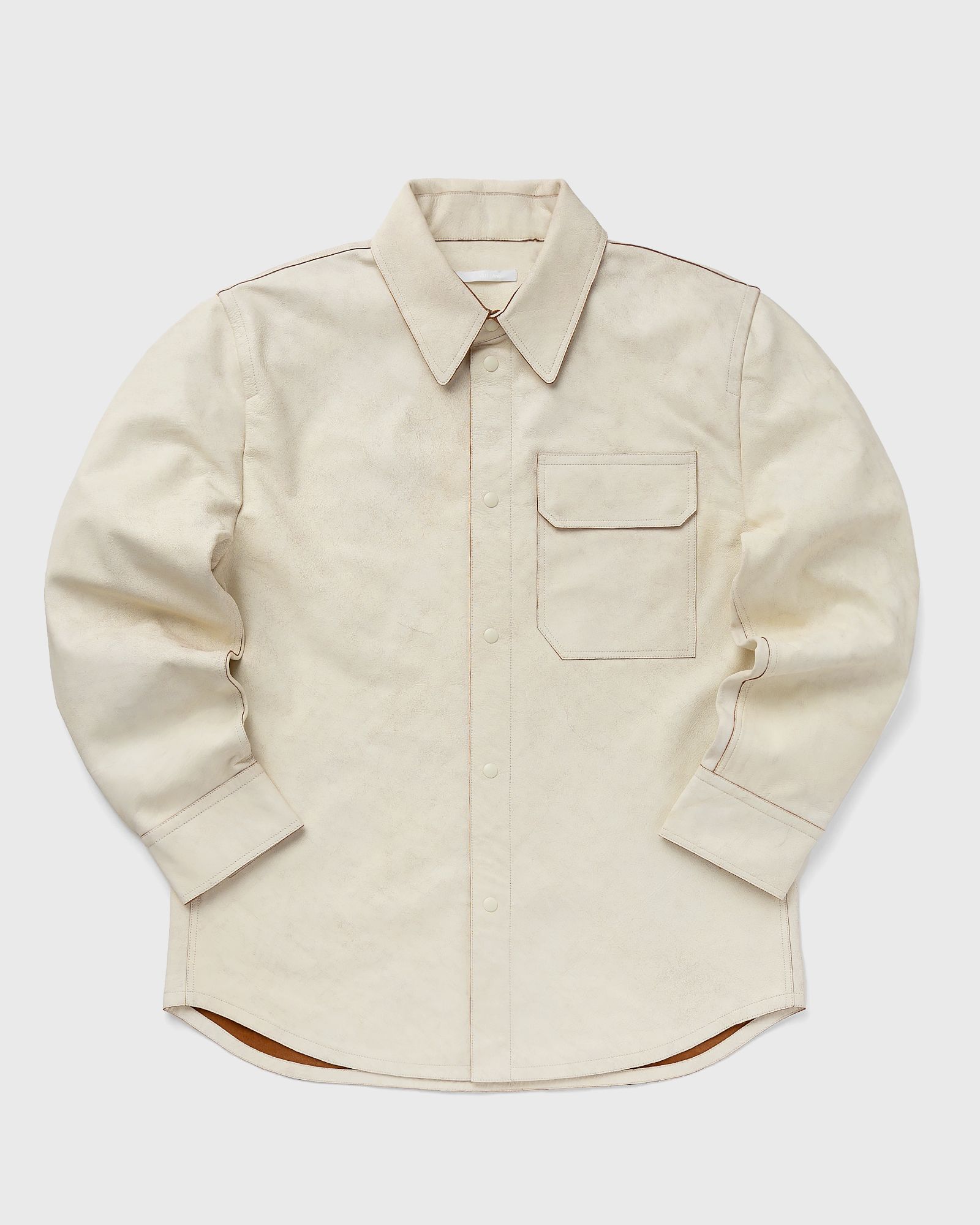 Helmut Lang - leather shirt.crckd men overshirts white in größe:l