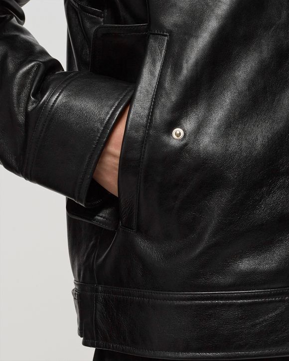 Helmut lang hotsell hooded leather jacket