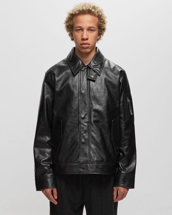 Helmut lang black leather cheap jacket