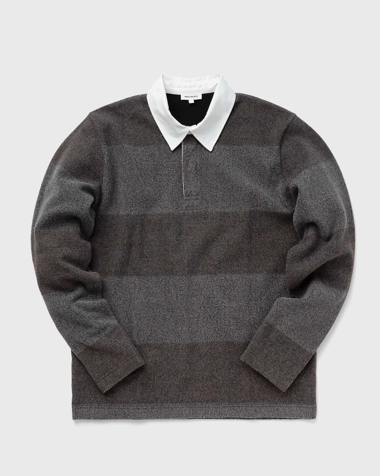 Norse Projects - ruben brushed jersey rugby ls polo men polos black|grey in größe:s