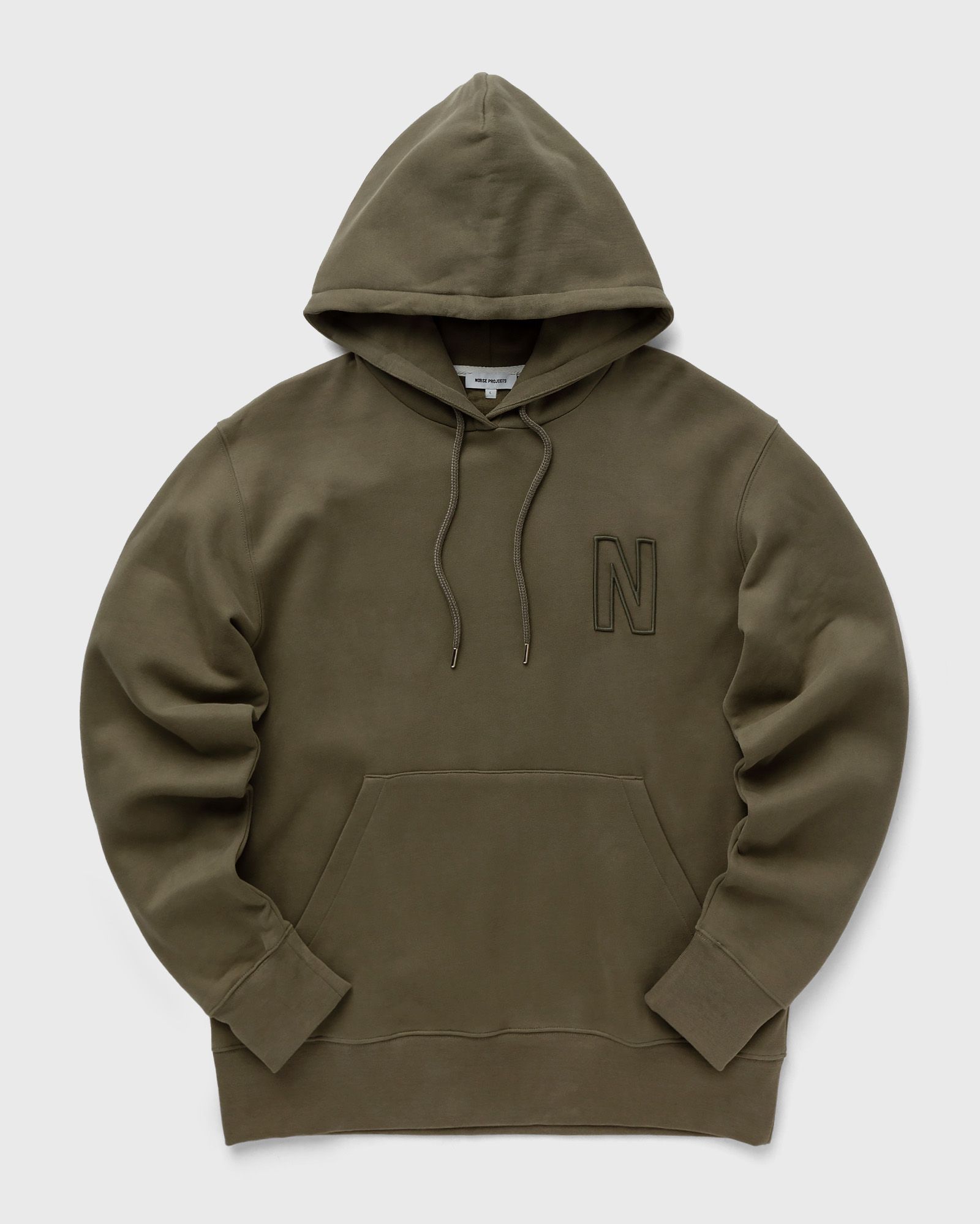 Arne Relaxed Organic Brushed Fleece N Logo Hoodie