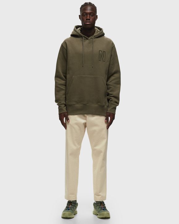【関税込み】NORSE PROJECTS カーキ Arne フーディ Khaki Arne Hoodie by NORSE PROJECTS on Sale