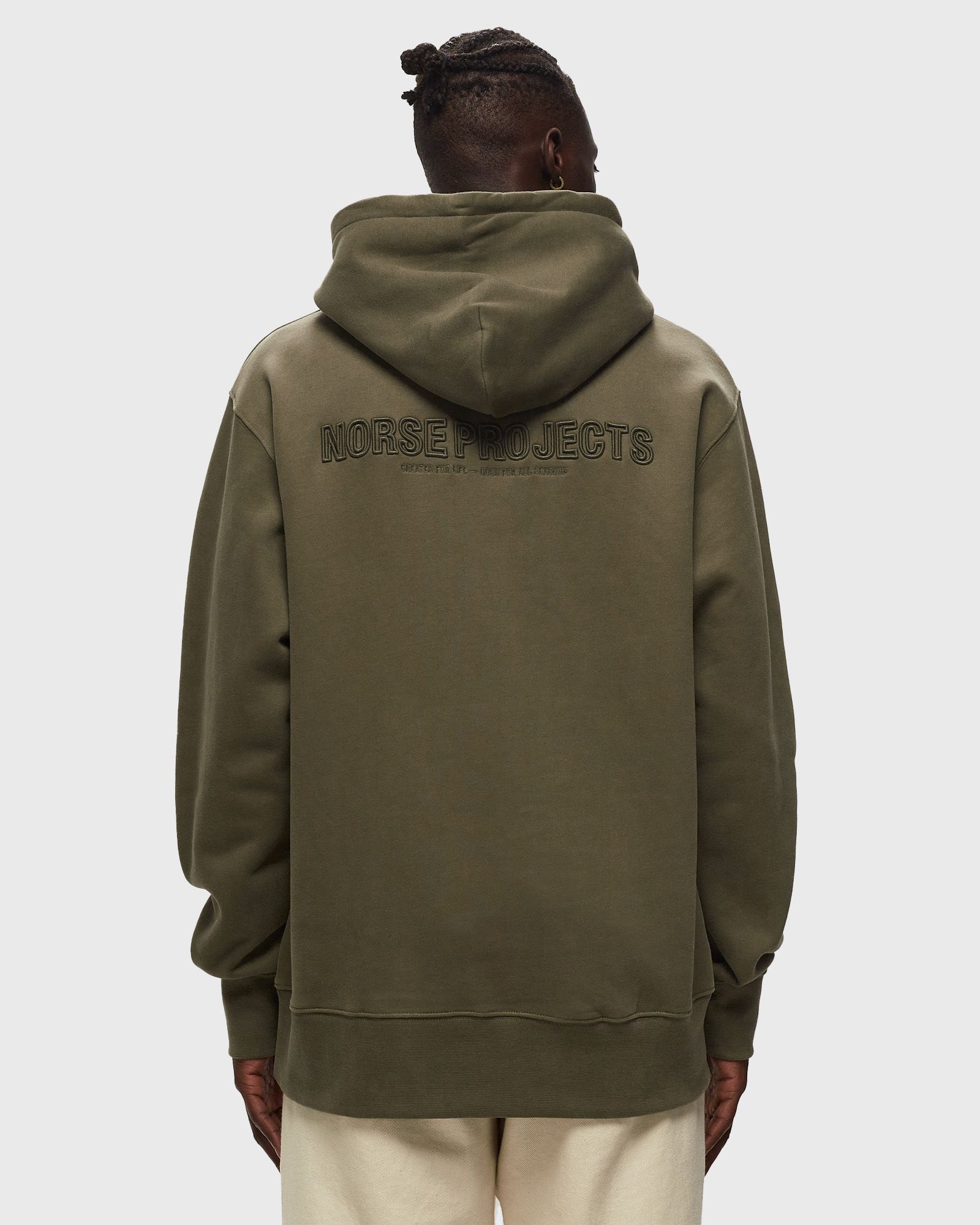 Arne Relaxed Organic Brushed Fleece N Logo Hoodie