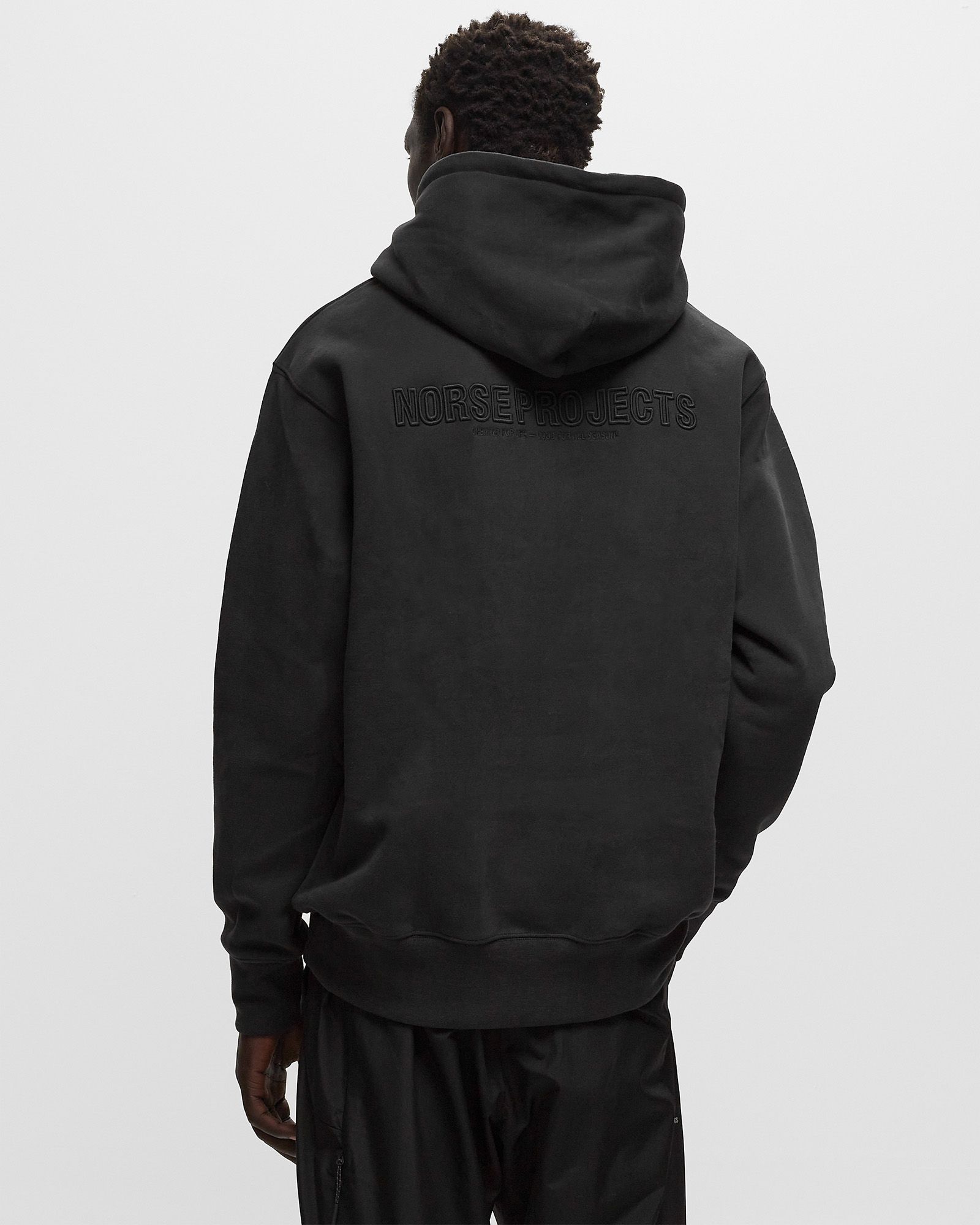 Arne Relaxed Organic Brushed Fleece N Logo Hoodie